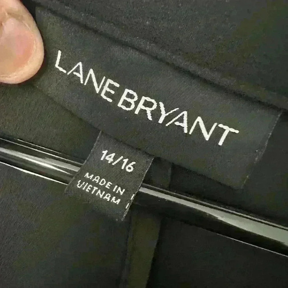 Lane Bryant Black Long  Slimming Fitted Coat With Pockets - Picture 2 of 12